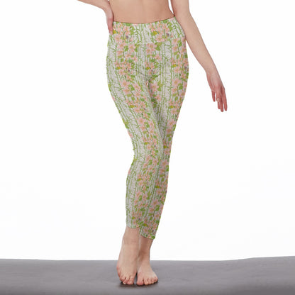 Bamboo Forest & Cherry Blossoms Mystic Balance Glow Yoga High Waist Leggings | 5To9Style