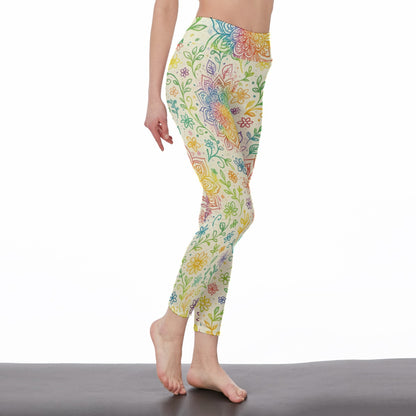 Watercolor Mandala Infinite Spirit Vision Yoga High Waist Leggings | 5To9Style