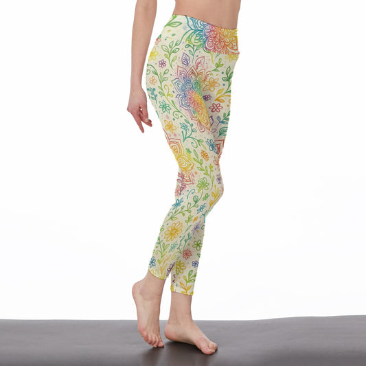 Watercolor Mandala Infinite Spirit Vision Yoga High Waist Leggings | 5To9Style