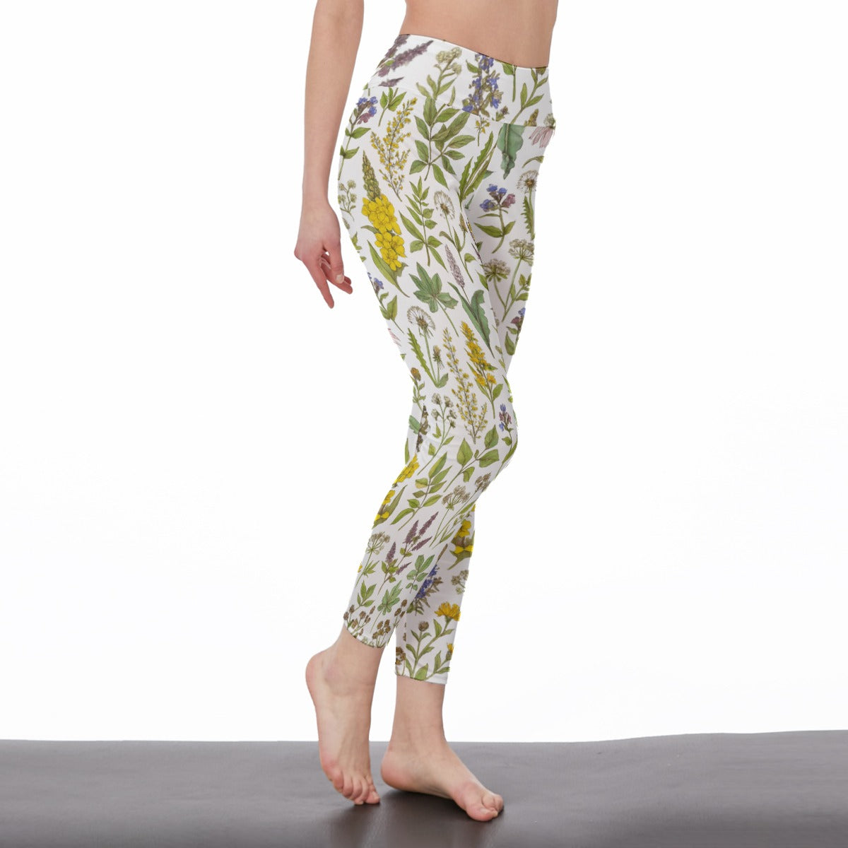 Herbal Illustration Serenity Balance Inner Glow Yoga High Waist Leggings | 5To9Style