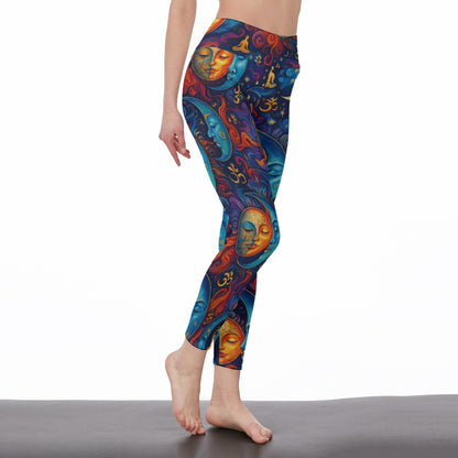 Twin Sun & Moon Cosmic Balance Flow Yoga High Waist Leggings | 5To9Style