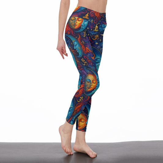 Twin Sun & Moon Cosmic Balance Flow Yoga High Waist Leggings | 5To9Style