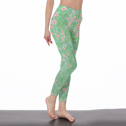 Bamboo Forest & Cherry Blossoms Harmony Spirit Flow Yoga High Waist Leggings | 5To9Style