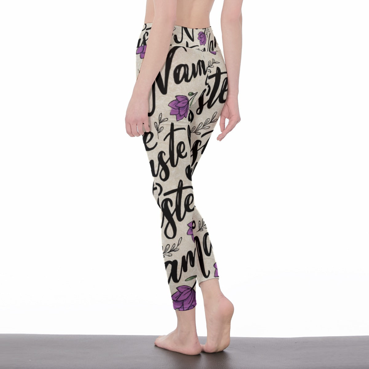 Namaste Typography Harmony Spirit Flow Yoga High Waist Leggings | 5To9Style