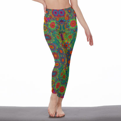 Nature & Harmony Mandala Pattern Serenity Strength Aura Yoga High Waist Leggings | 5To9Style