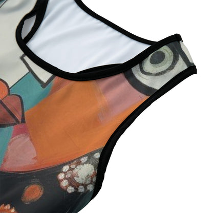 Art Modern Woman Portrait Artistic Pattern Yoga Women's Sports Bra