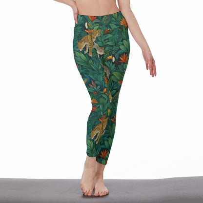 Tropical Forest Pattern Power Grace Focus Flow Yoga High Waist Leggings | 5To9Style
