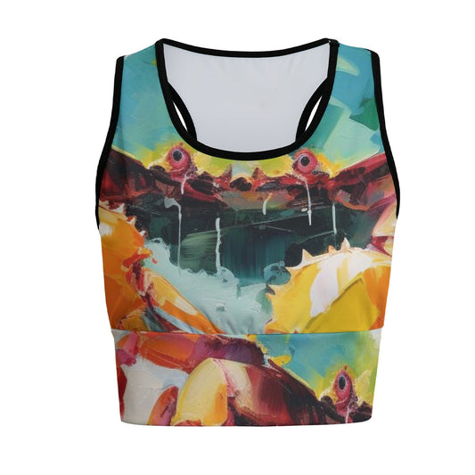 Crab Abstract Shell Ocean Breeze Yoga Women's Sports Bra