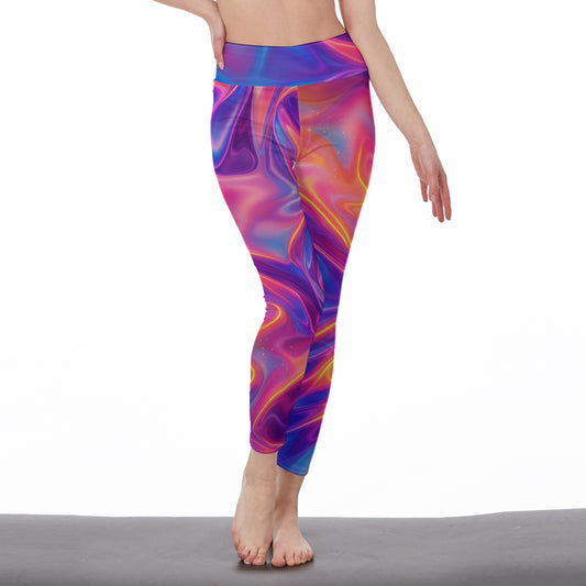 Iridescent Abstract Infinite Spirit Vision Yoga High Waist Leggings | 5To9Style