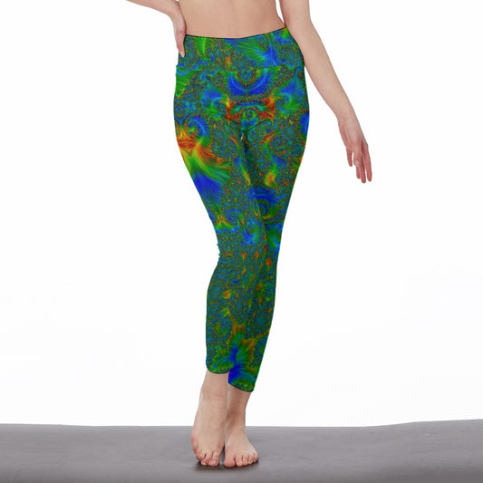 Psychedelic Fractals Infinite Spirit Vision Yoga High Waist Leggings | 5To9Style