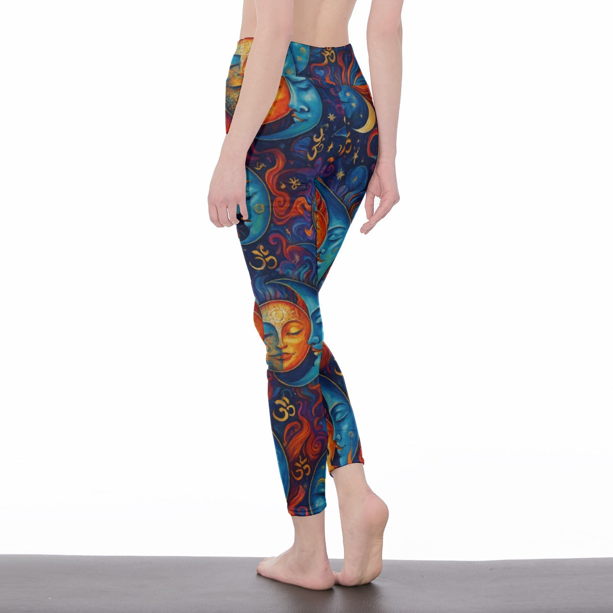 Twin Sun & Moon Cosmic Balance Flow Yoga High Waist Leggings | 5To9Style