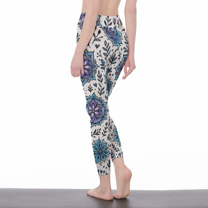 Watercolor Mandala Mystic Balance Glow Yoga High Waist Leggings | 5To9Style
