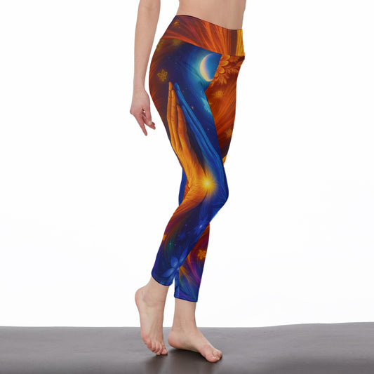 Fire & Water Duality Harmony Energy Flow Yoga High Waist Leggings | 5To9Style