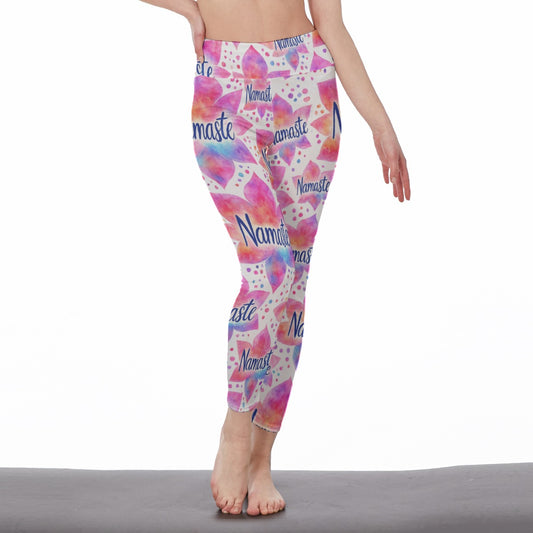 Namaste Typography Mystic Balance Glow Yoga High Waist Leggings | 5To9Style