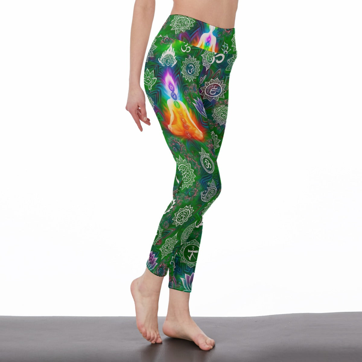 Rainbow Chakra Gradient Mystic Balance Glow Yoga High Waist Leggings | 5To9Style