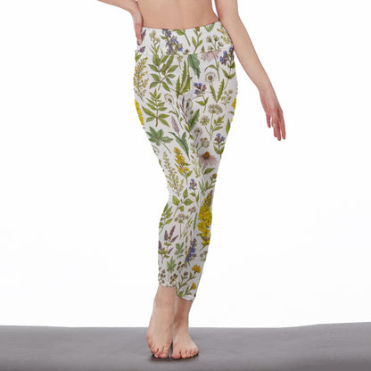 Herbal Illustration Serenity Balance Inner Glow Yoga High Waist Leggings | 5To9Style