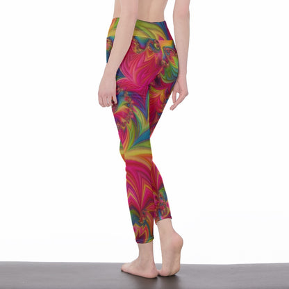 Psychedelic Fractals Serenity Strength Aura Yoga High Waist Leggings | 5To9Style