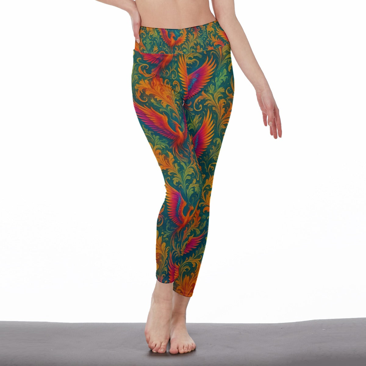 Phoenix Rising Calm Strength Inner Fire Yoga High Waist Leggings | 5To9Style