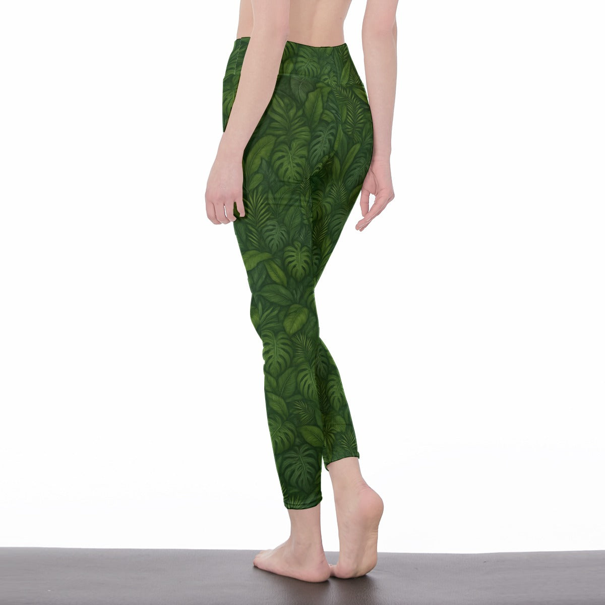 Tropical Leaf Pattern Mystic Balance Glow Yoga High Waist Leggings | 5To9Style
