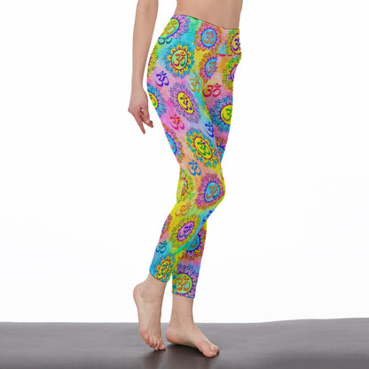 Om Symbol Yoga Sacred Harmony Flow Yoga High Waist Leggings | 5To9Style