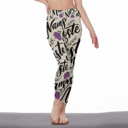 Namaste Typography Harmony Spirit Flow Yoga High Waist Leggings | 5To9Style