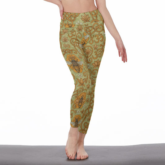 Honeycomb – Honey Bees Harmony Energy Flow Yoga High Waist Leggings | 5To9Style