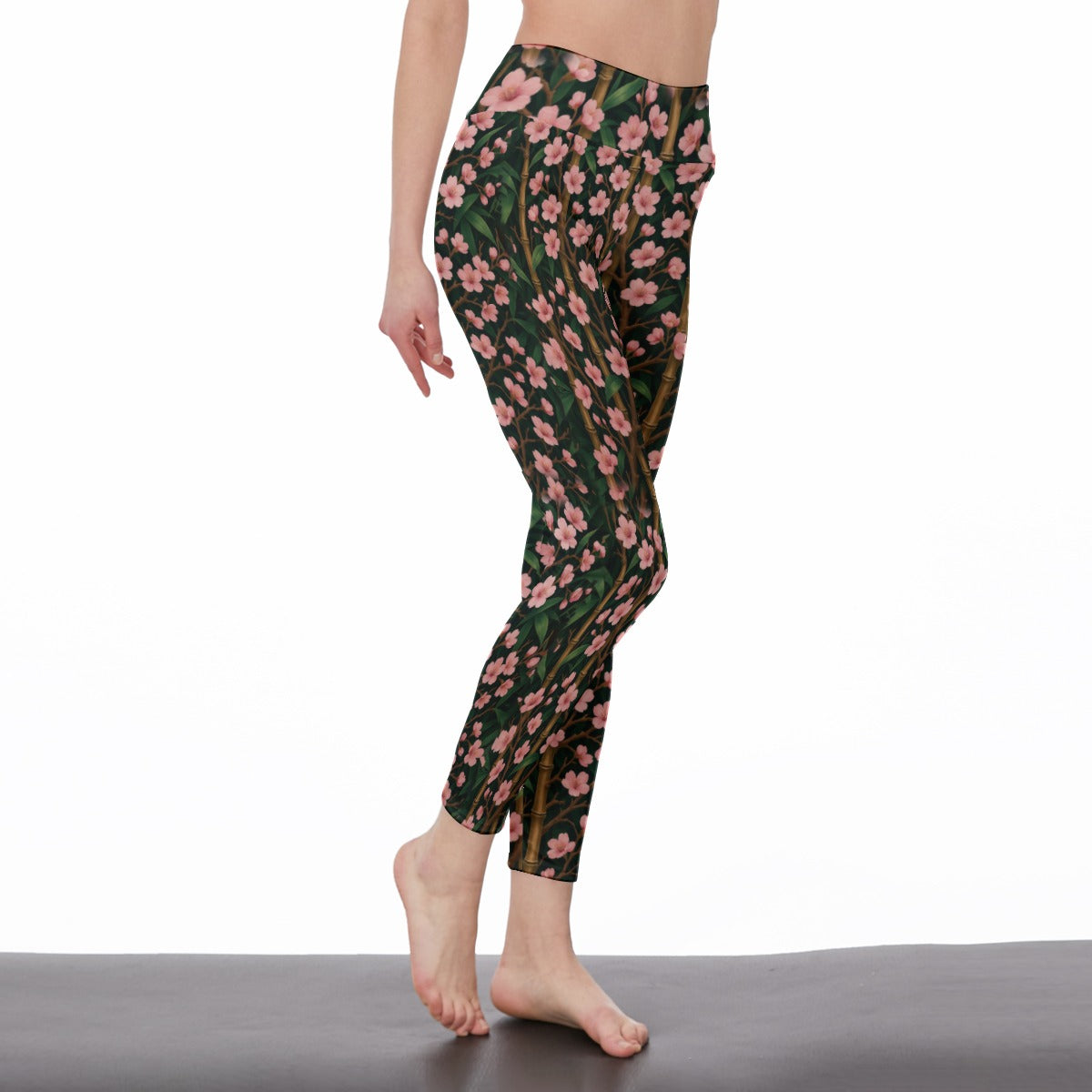 Bamboo Forest & Cherry Blossoms Serenity Strength Aura Yoga High Waist Leggings | 5To9Style