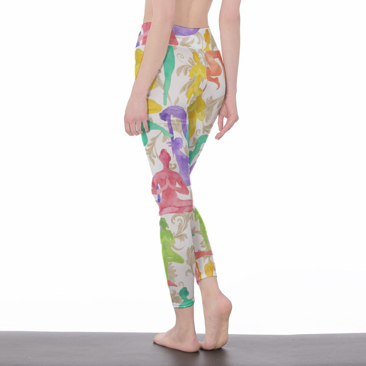 Asana (Pose Silhouettes) Flow Energy Balance Yoga High Waist Leggings | 5To9Style