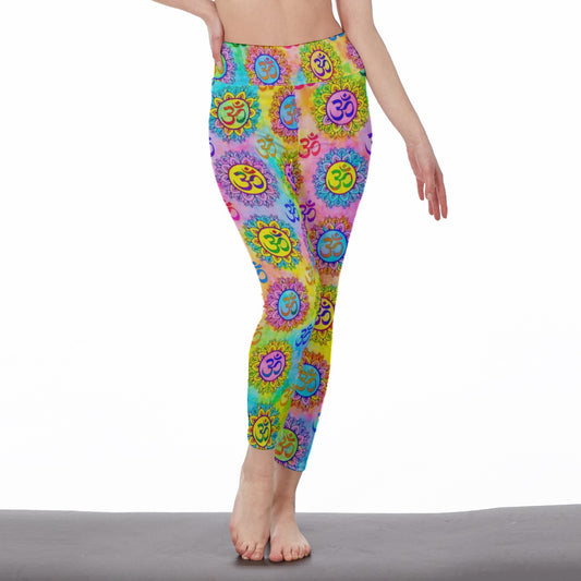 Om Symbol Yoga Sacred Harmony Flow Yoga High Waist Leggings | 5To9Style