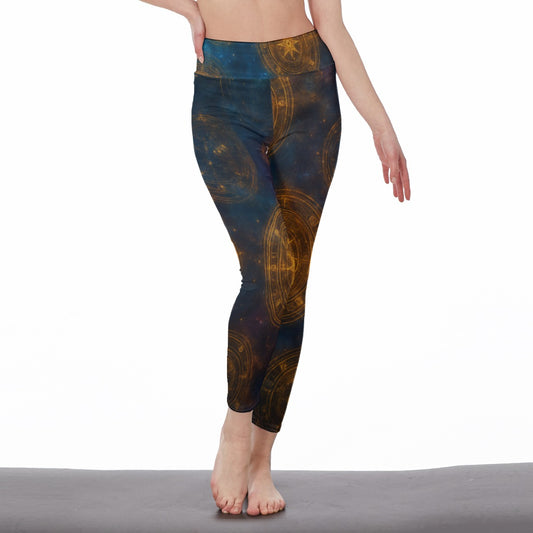 Cosmic Nebula Style Serenity Strength Aura Yoga High Waist Leggings | 5To9Style