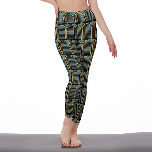 Yoga Pants Art Modern Geometric Abstract Style Yoga High Waist Leggings | 5To9Style