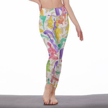 Asana (Pose Silhouettes) Flow Energy Balance Yoga High Waist Leggings | 5To9Style