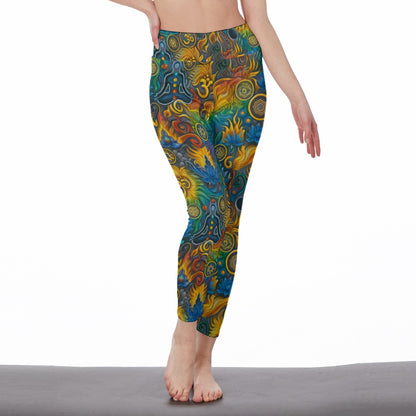 Phoenix Rising Serenity Strength Aura Flow Yoga High Waist Leggings | 5To9Style