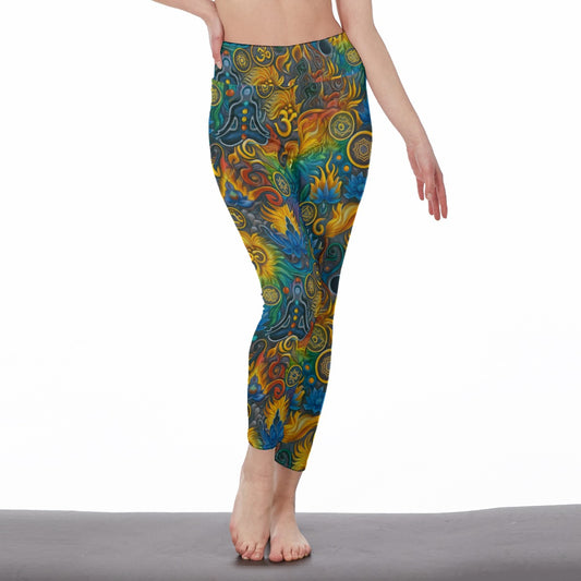 Phoenix Rising Serenity Strength Aura Flow Yoga High Waist Leggings | 5To9Style