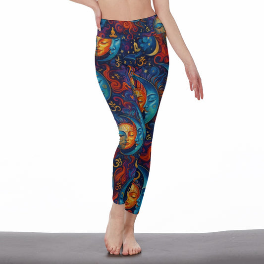Twin Sun & Moon Cosmic Balance Flow Yoga High Waist Leggings | 5To9Style