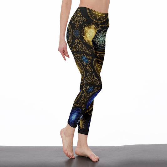 Sacred Geometry Mystic Energy Glow Yoga High Waist Leggings | 5To9Style