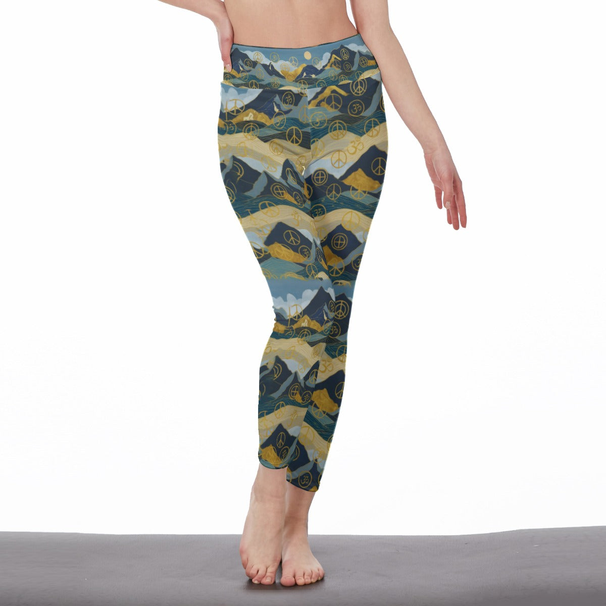 Himalayan Mountains Serenity Strength Aura Yoga High Waist Leggings | 5To9Style