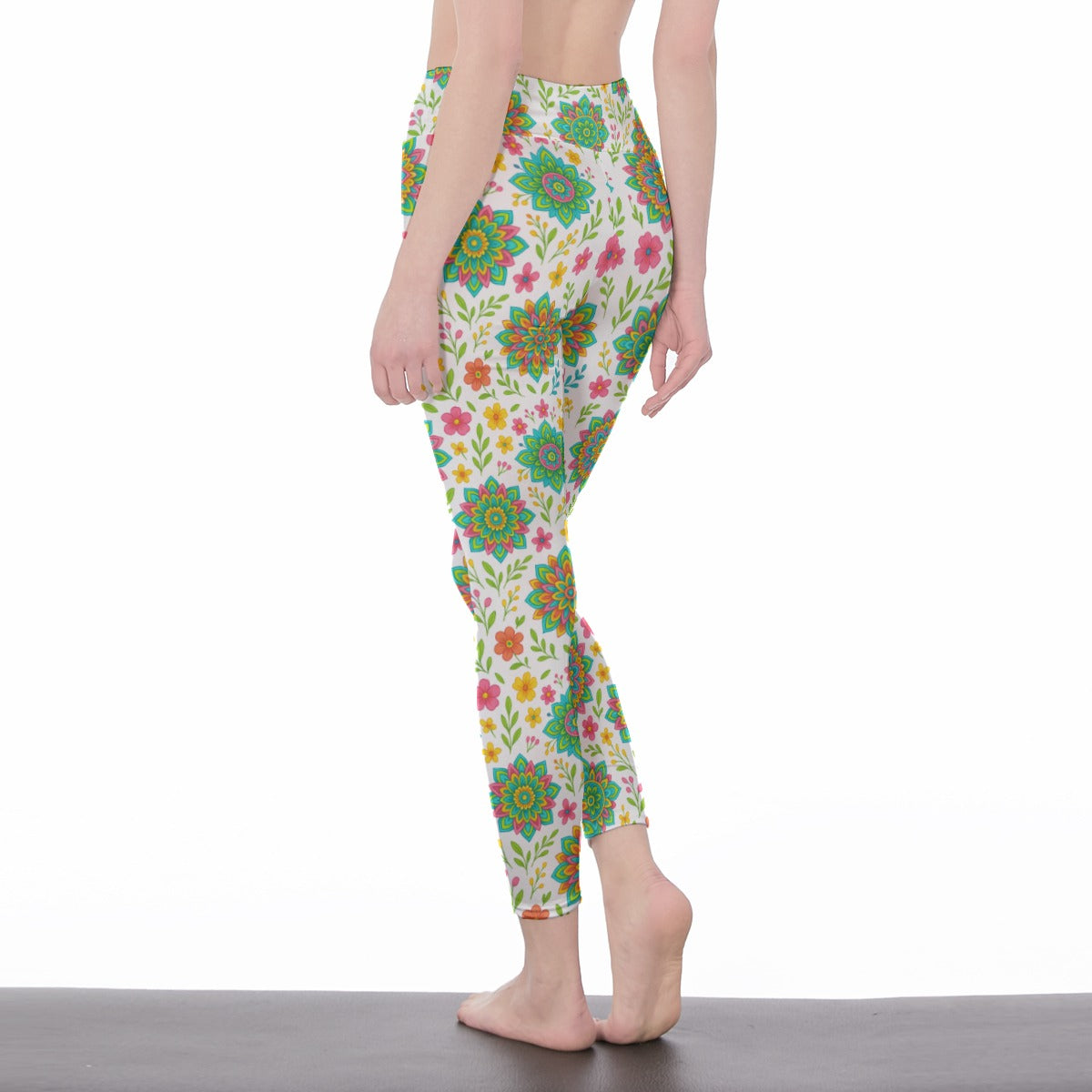 Nature & Harmony Mandala Pattern Mystic Energy Glow Yoga High Waist Leggings | 5To9Style