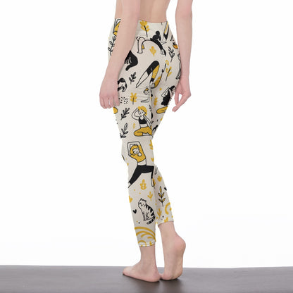 Asana (Pose Silhouettes) Dynamic Harmony Flow Yoga High Waist Leggings | 5To9Style