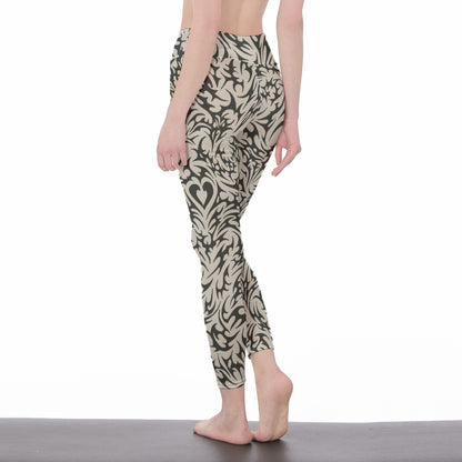 Tribal Line Art Mystic Balance Glow Yoga High Waist Leggings | 5To9Style