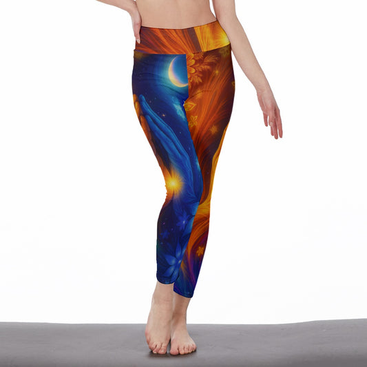 Fire & Water Duality Harmony Energy Flow Yoga High Waist Leggings | 5To9Style