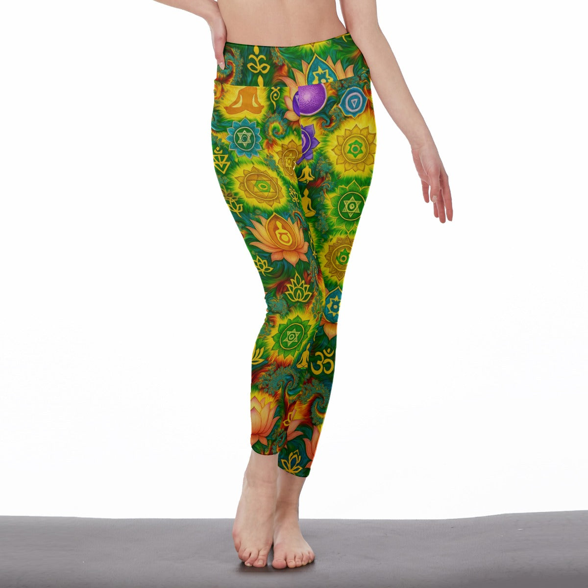 Rainbow Chakra Gradient Infinite Spirit Vision Yoga High Waist Leggings | 5To9Style