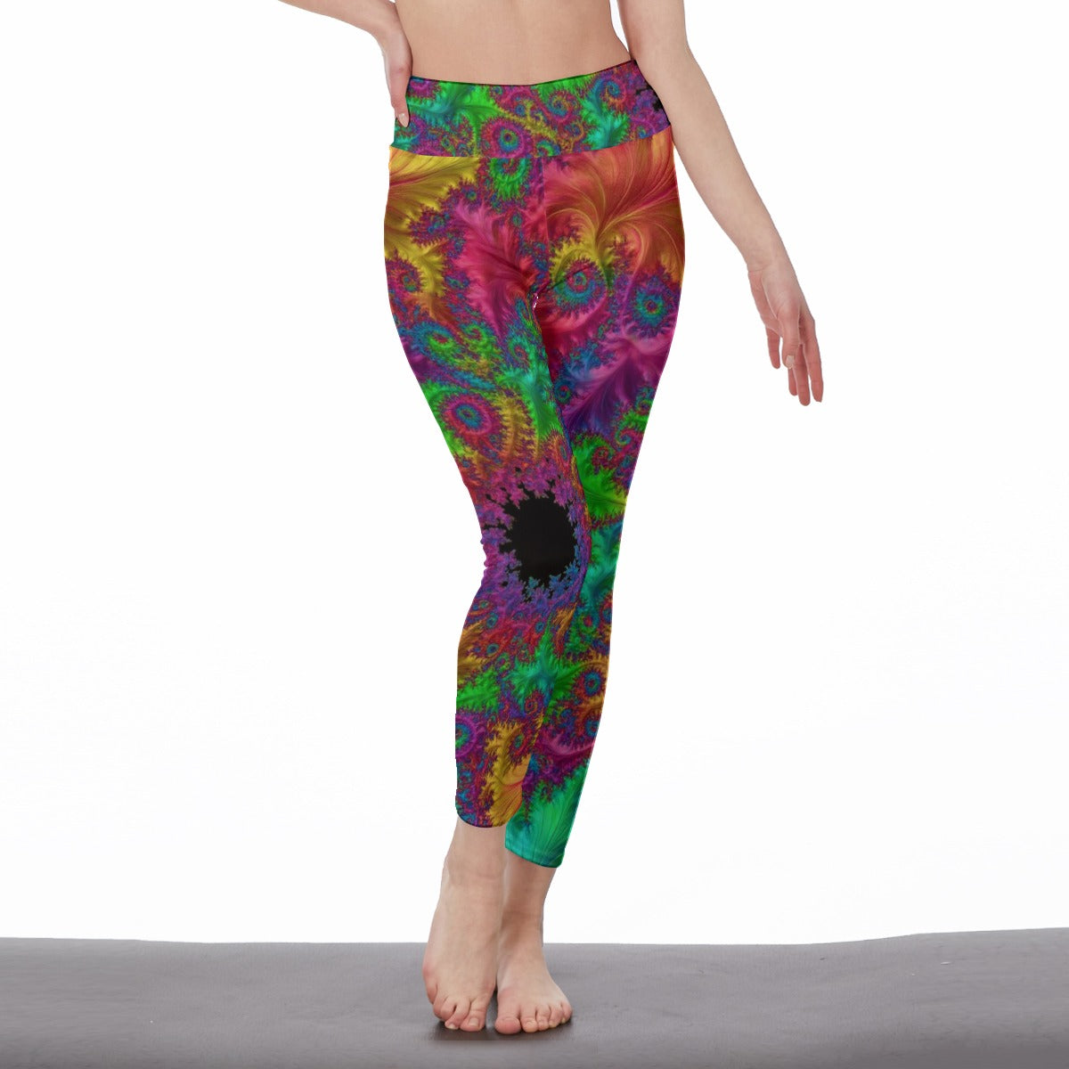 Psychedelic Fractals Mystic Balance Glow Yoga High Waist Leggings | 5To9Style