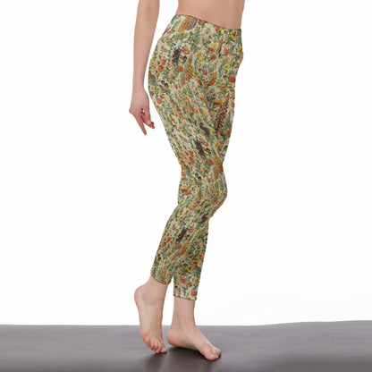 Herbal Illustration Power Grace Focus Flow Yoga High Waist Leggings | 5To9Style