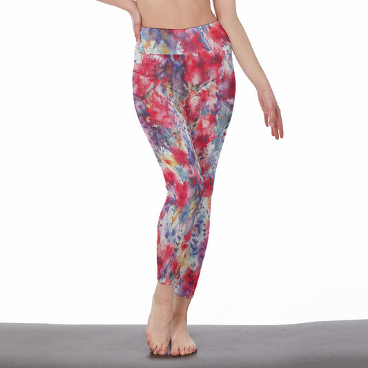 Abstract Watercolor Splashes Infinite Spirit Flow Yoga High Waist Leggings | 5To9Style