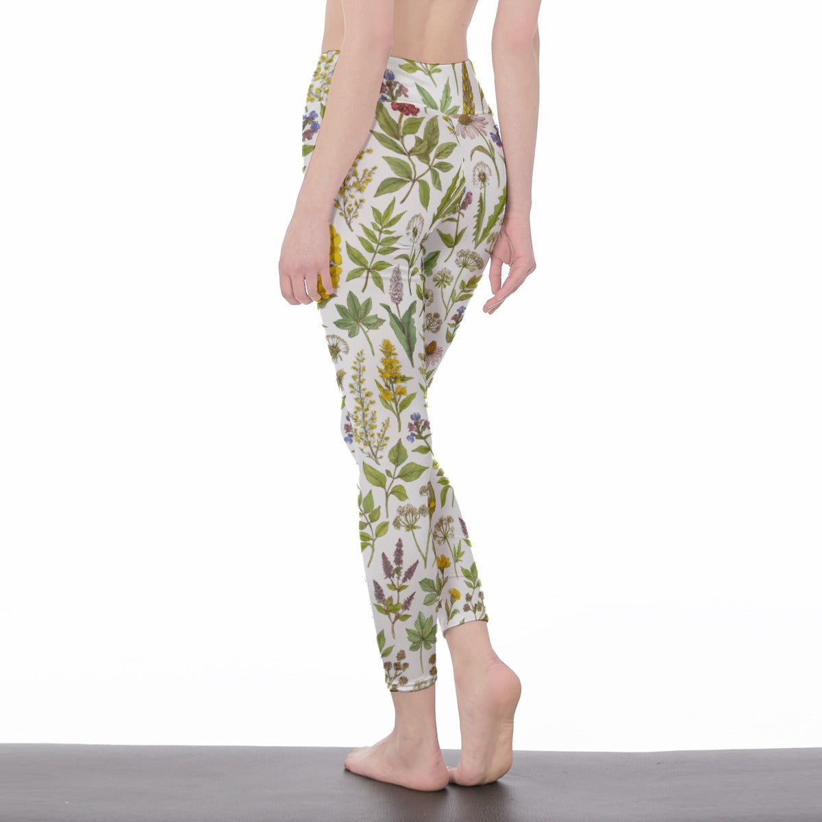 Herbal Illustration Serenity Balance Inner Glow Yoga High Waist Leggings | 5To9Style