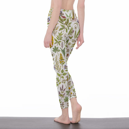 Herbal Illustration Serenity Balance Inner Glow Yoga High Waist Leggings | 5To9Style