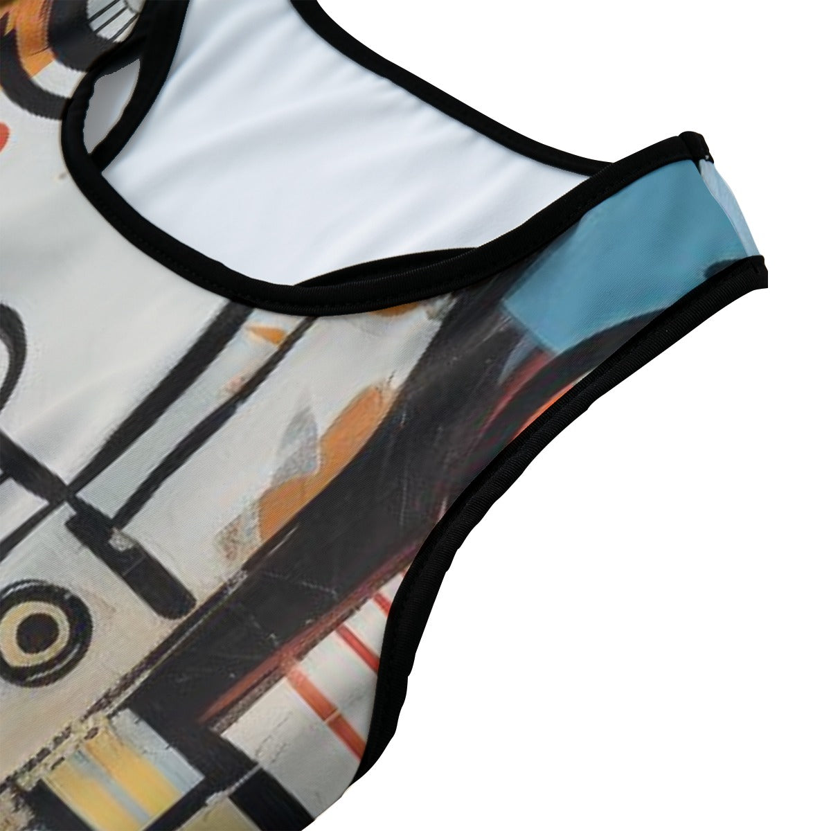 Art Contemporary Abstract Face Art Style Yoga Women's Sports Bra