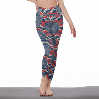 Ocean Waves & Wind Serenity Strength Aura Yoga High Waist Leggings | 5To9Style