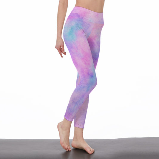 Neon Fractals Harmony Energy Flow Yoga High Waist Leggings | 5To9Style